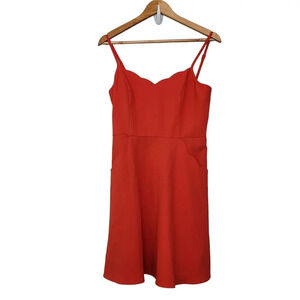 Market and Spruce Womens Mini Dress Size M Orange Solid Polyester Sleeveless